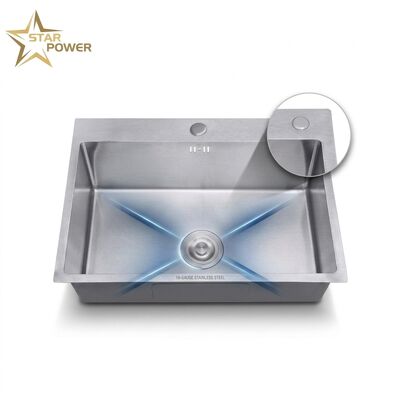 좋은 가격 27 Inch Overmount Single Bowl Kitchen Sink SUS304 18 Gauge with Drainboard 온라인으로