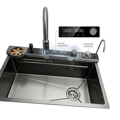 좋은 가격 32 Inch Drop-In Double Bowl Kitchen Sink SUS304 20 Gauge with Glass Cover 온라인으로
