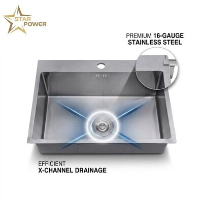 좋은 가격 23 Inch Undermount Single Bowl Kitchen Sink SUS304 18 Gauge Gunmetal PVD Finish 온라인으로