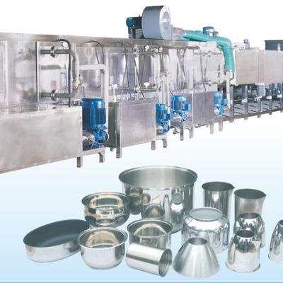 고속 금속 물품 세탁 라인 265kw 2.5t/H 요리 물품 세탁 장비 작업 흐름 부드러운 물