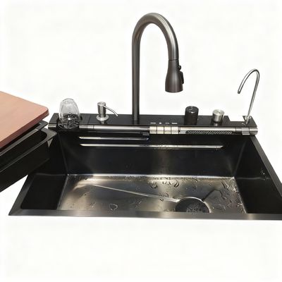 고급 스테인리스 스틸 주방 싱크대 및 하이 아크 수도꼭지