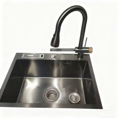 DeepMax Pro 10인치 특대형 싱글 볼 스테인리스 스틸 주방 싱크대 (브러시드 표면 및 소음 방지 패드 포함)