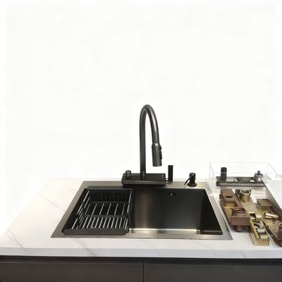 좋은 가격 장착판이 있는 CNC-Finished Hand-Polished Food Grade 304 스테인리스 스틸 싱글 볼 부엌 싱크대 온라인으로