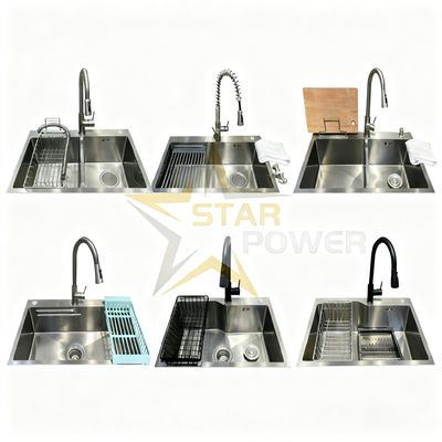 좋은 가격 1.8mm 두꺼운 304/316 스테인레스 스틸 주방 싱크대, 25-30cm 깊은 분지 언더 마운트 싱글/더블 보울 온라인으로