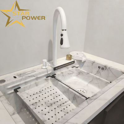 상업용 주방 싱크대 수제 내구성 스테인리스 스틸 이중 볼 304/316 식품 등급 재료