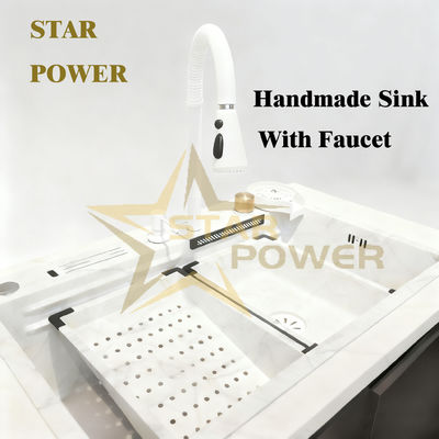 상업용 주방 싱크대 수제 내구성 스테인리스 스틸 이중 볼 304/316 식품 등급 재료