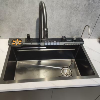 Handmade Stainless Steel Kitchen Sink with Bowl Depth 250-300mm and Panel Thickness 1.2-1.5mm or 1.8-2.0mm