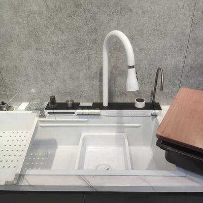 손으로 만든 바이오닉 로터스 잎 효과 나노 올레오포브 싱글 / 더블 볼 싱크