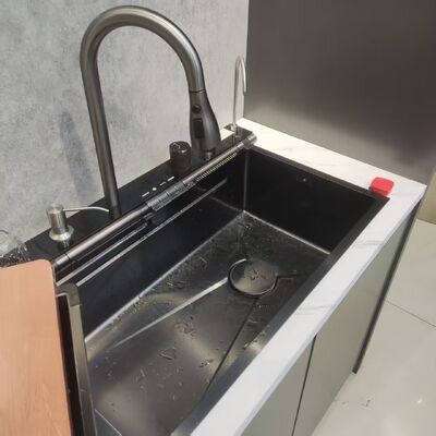 좋은 가격 고 정밀 CNC 가공 열 저항 316L 스테인리스 스틸 부엌 싱크장 250-300mm 볼 깊이와 1.2-1.5mm 패널 두께 온라인으로