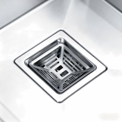 모던 주방용 304 스테인리스 스틸로 제작된 오리지널 브러시 마감 핸드메이드 더블 볼 싱크