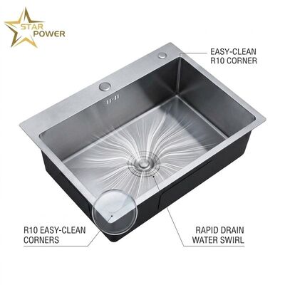 좋은 가격 16 Gauge 304 Stainless Steel Workstation Kitchen Sink 33x22 Inch 10 Inch Deep Basin Brushed Finish Drop-in 온라인으로