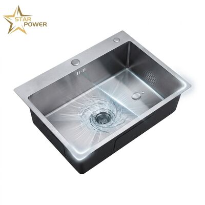 좋은 가격 16 Gauge 304 Stainless Steel Deep Single Bowl Kitchen Sink Drop-in 25x22 Inch 10 Inch Basin Brushed Finish 온라인으로