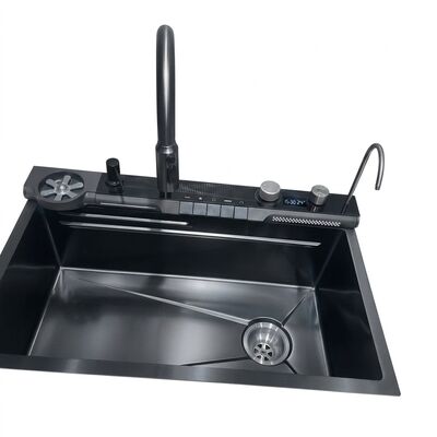 좋은 가격 PVD Gunmetal 33x22 Undermount Double Bowl Kitchen Sink SUS304 Handmade 18 Gauge online