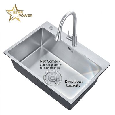 좋은 가격 Nano Black 31x20 Undermount Handmade Kitchen Sink SUS304 Single Bowl 18 Gauge online