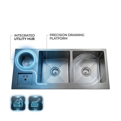 좋은 가격 36 Inch PVD Gold Single Bowl Farmhouse Workstation Kitchen Sink SUS304 16 Gauge 온라인으로