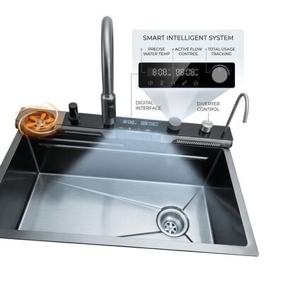 좋은 가격 26 Inch RV Camper Van Single Bowl Sink SUS304 20 Gauge with Foldable Faucet online