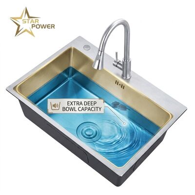 좋은 가격 20 Inch Bar Prep Undermount Single Bowl Kitchen Sink 18 Gauge Nano Black Coating 온라인으로