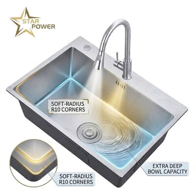 좋은 가격 25 Inch Laundry Utility Sink SUS304 20 Gauge Deep Basin with Faucet Assembly 온라인으로