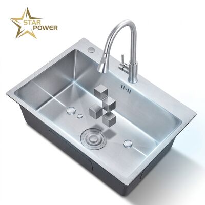 좋은 가격 24 Inch Undermount Single Bowl Kitchen Sink SUS304 18 Gauge with Nano Coating online