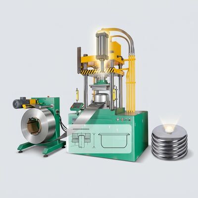 품질 Cookware Lid Stamping Production Line 135 Ton Automatic Hydraulic Press with Servo Feeding System 공장